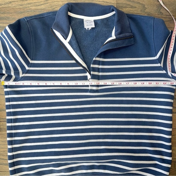 Brooks Brothers Half-Zip Sweatshirt Mariner Blue and White Stripe Men’s Large - Picture 6 of 8